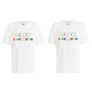 GUCCI 구찌 메탈릭 레인보우 커플 반팔티 2COLOR