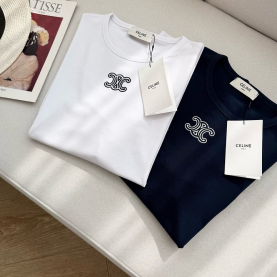 CELINE 셀린느 리브드 저지 코튼 반팔