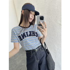 CELINE 셀린느 벨벳 스트라이프 티셔츠 2COLOR