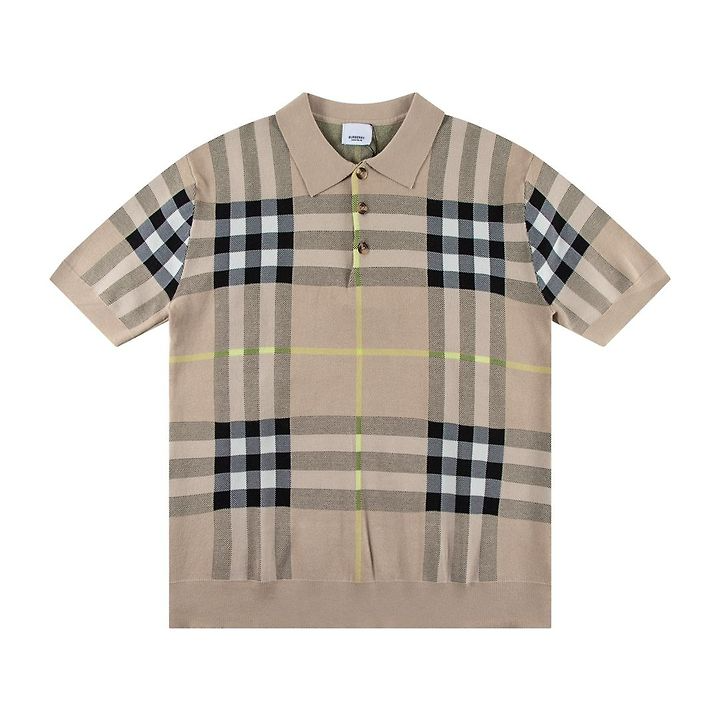BURBERRY 버버리 6388 체크 자카드 폴로 니트 반팔