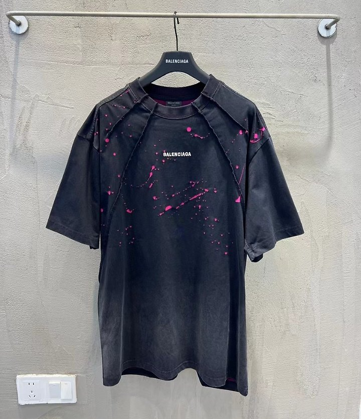BALENCIAGA 발렌시아가 피그먼트 페인팅 자수  티셔츠 2COLOR