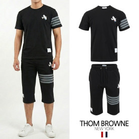 THOM BROWNE 톰브라운 다크 4바 플레인 프린팅 7부 셋업