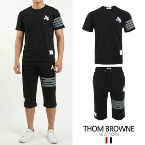 THOM BROWNE 톰브라운 다크 4바 플레인 프린팅 7부 셋업