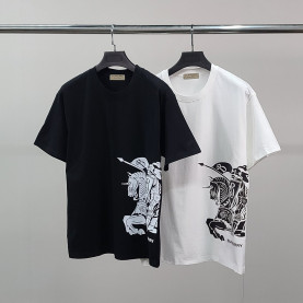 BURBERRY 버버리 사이드 빅기사 코튼 반팔티